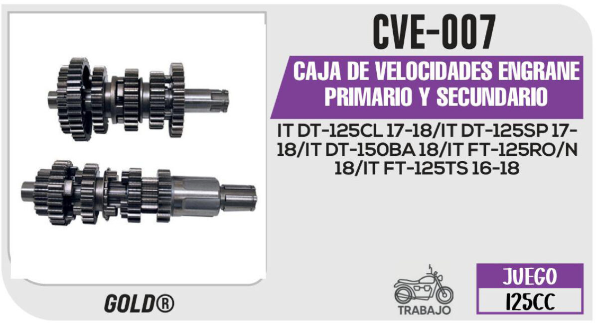 CAJA DE VELOCIDADES ENGRANE PRIMARIO Y SECUNDARIO