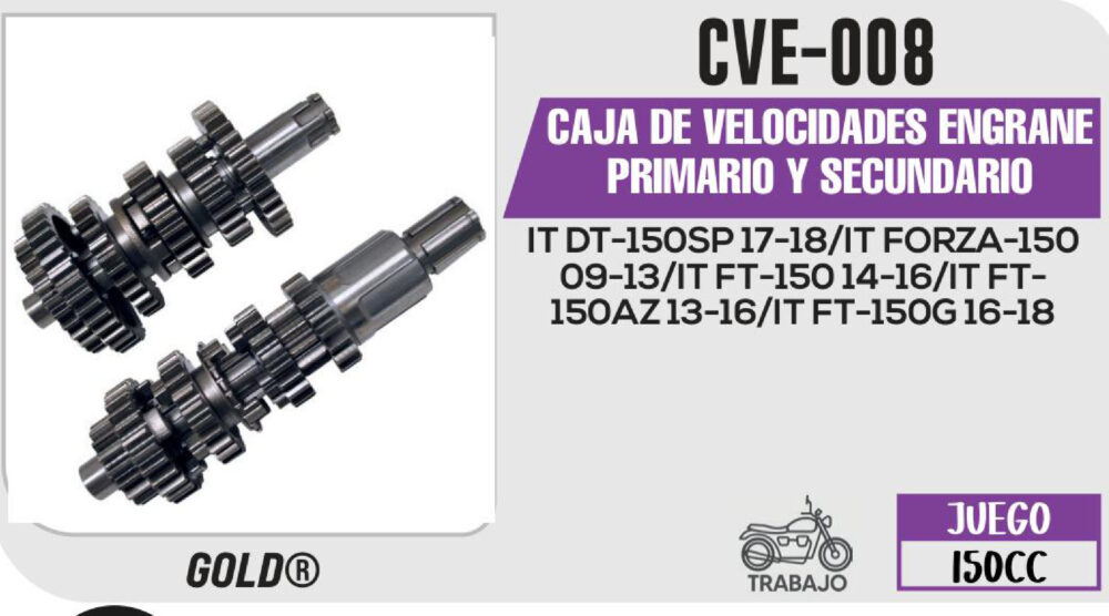 CAJA DE VELOCIDADES ENGRANE PRIMARIO Y SECUNDARIO