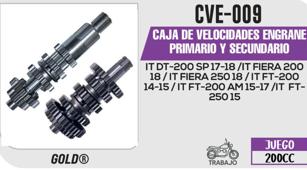 CAJA DE VELOCIDADES ENGRANE PRIMARIO Y SECUNDARIO