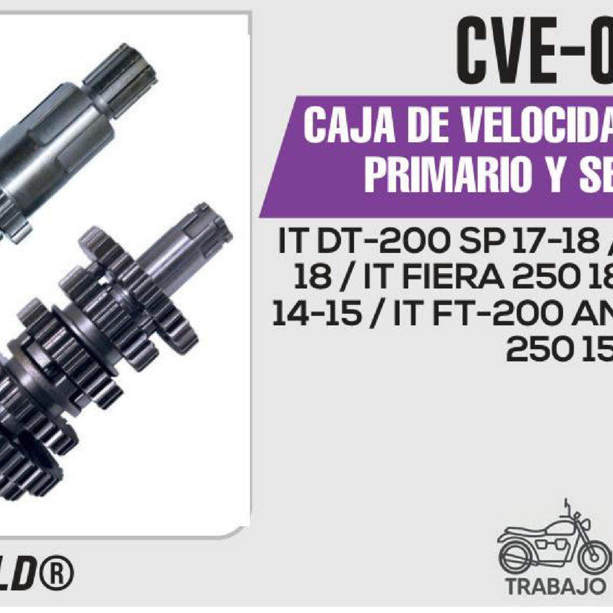 CAJA DE VELOCIDADES ENGRANE PRIMARIO Y SECUNDARIO