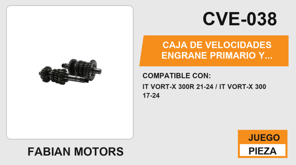 CAJA DE VELOCIDADES ENGRANE PRIMARIO Y SECUNDARIO
