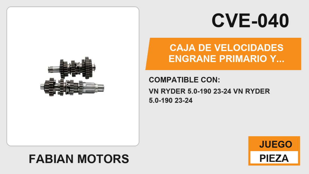 CAJA DE VELOCIDADES ENGRANE PRIMARIO Y SECUNDARIO