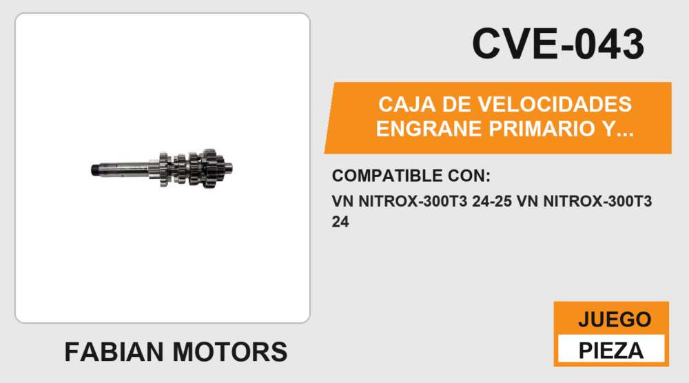 CAJA DE VELOCIDADES ENGRANE PRIMARIO Y SECUNDARIO
