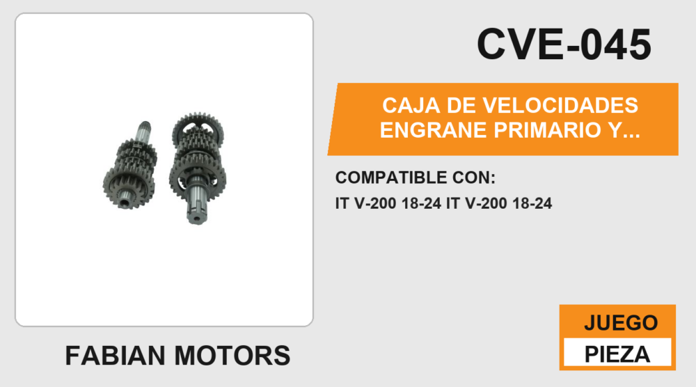 CAJA DE VELOCIDADES ENGRANE PRIMARIO Y SECUNDARIO