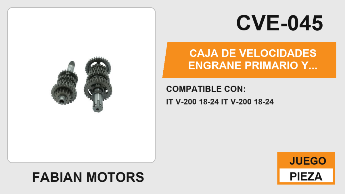 CAJA DE VELOCIDADES ENGRANE PRIMARIO Y SECUNDARIO