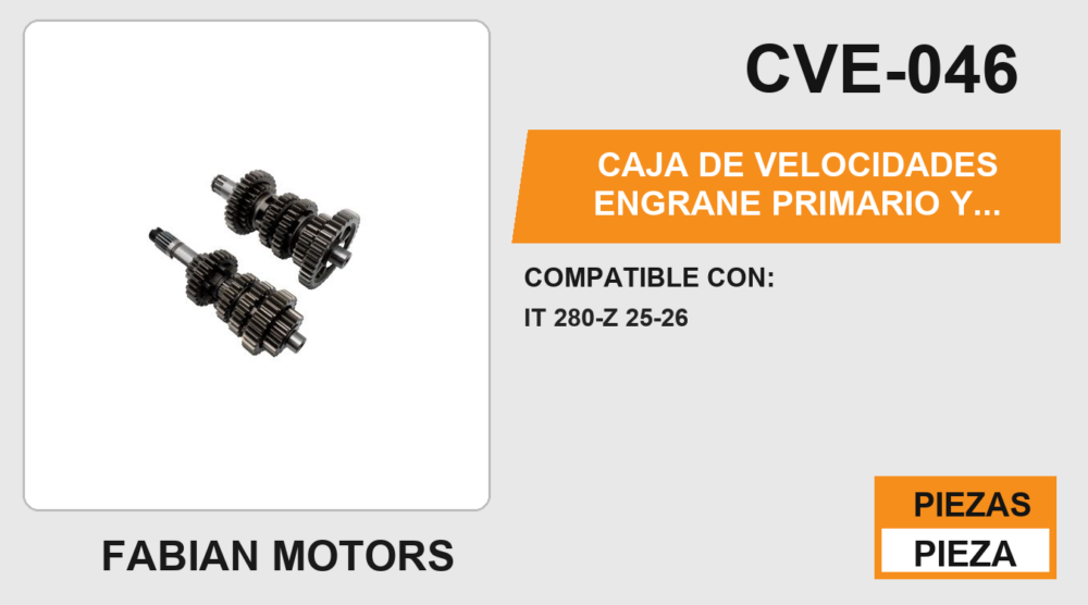 CAJA DE VELOCIDADES ENGRANE PRIMARIO Y SECUNDARIO