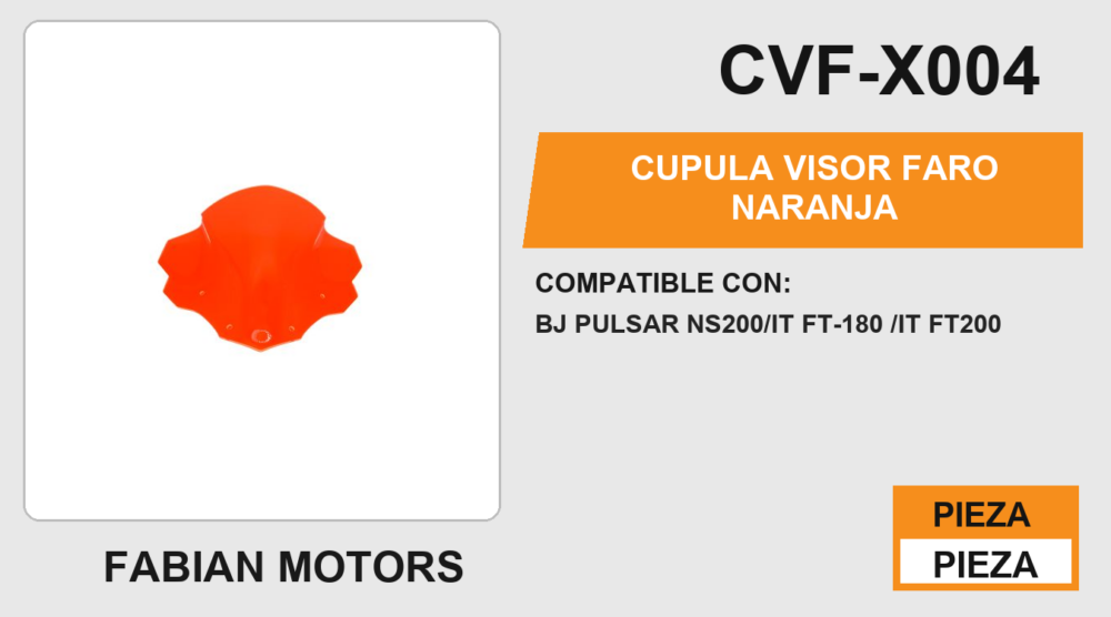CUPULA VISOR FARO NARANJA