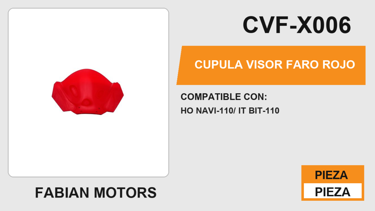 CUPULA VISOR FARO ROJO