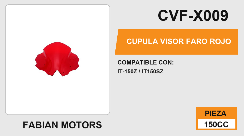 CUPULA VISOR FARO ROJO