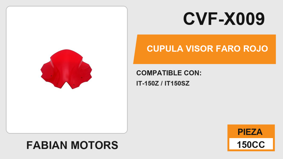 CUPULA VISOR FARO ROJO