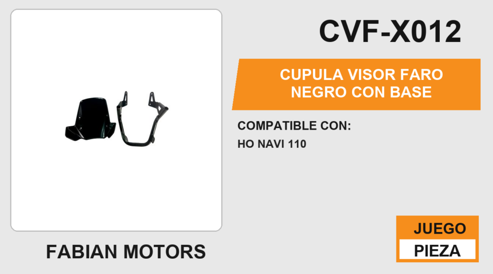 CUPULA VISOR FARO NEGRO CON BASE