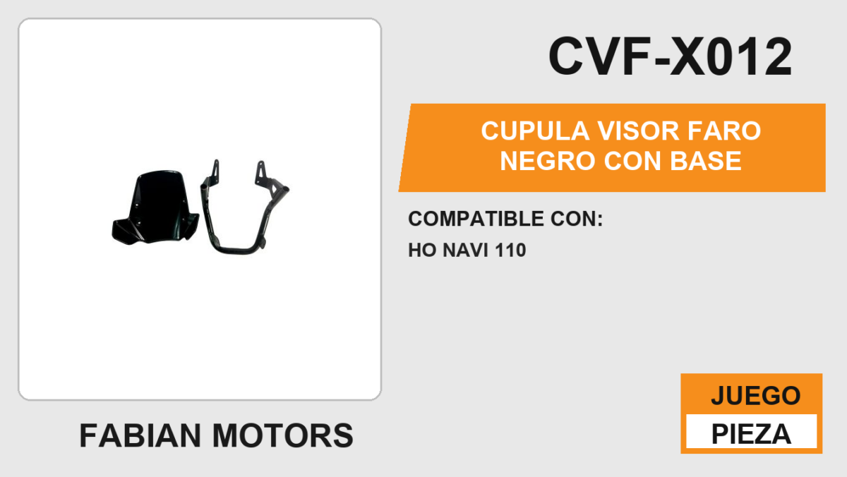CUPULA VISOR FARO NEGRO CON BASE