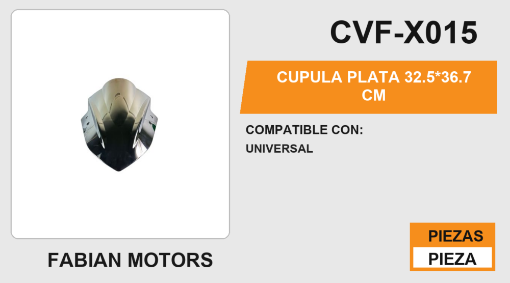 CUPULA PLATA 32.5*36.7 CM