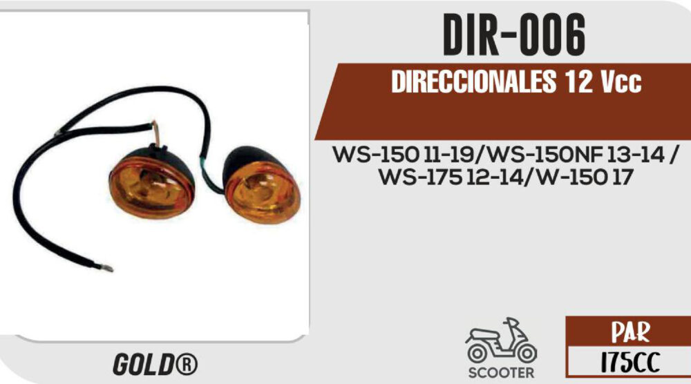 DIRECCIONALES AMBAR 12Vcc