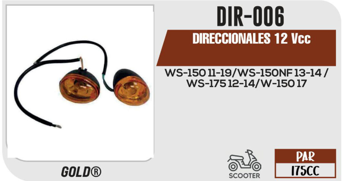 DIRECCIONALES AMBAR 12Vcc