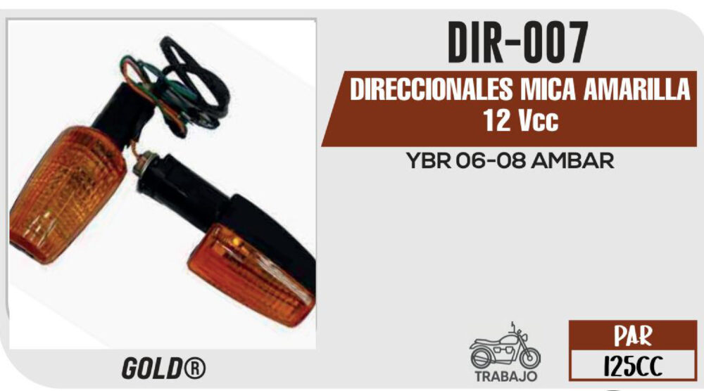 DIRECCIONALES MICA AMARILLA 12Vcc