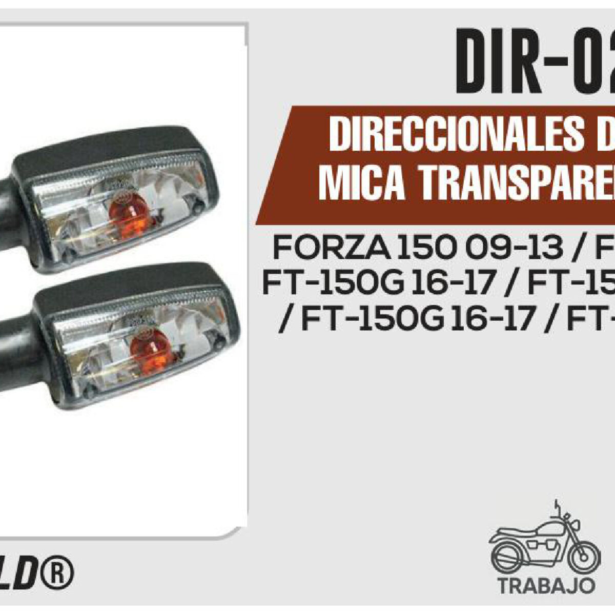 DIRECCIONALES DELANTERAS MICA TRANSPARENTE  12Vcc