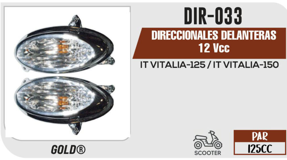 DIRECCIONALES DELANTERAS 12Vcc