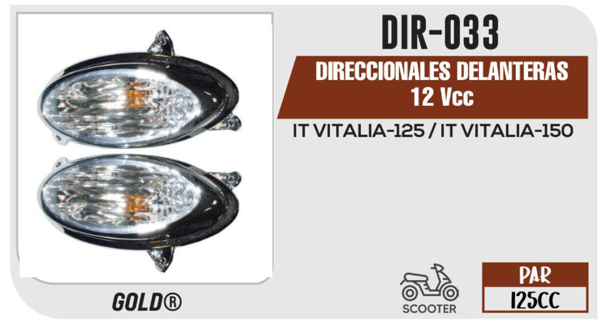 DIRECCIONALES DELANTERAS 12Vcc