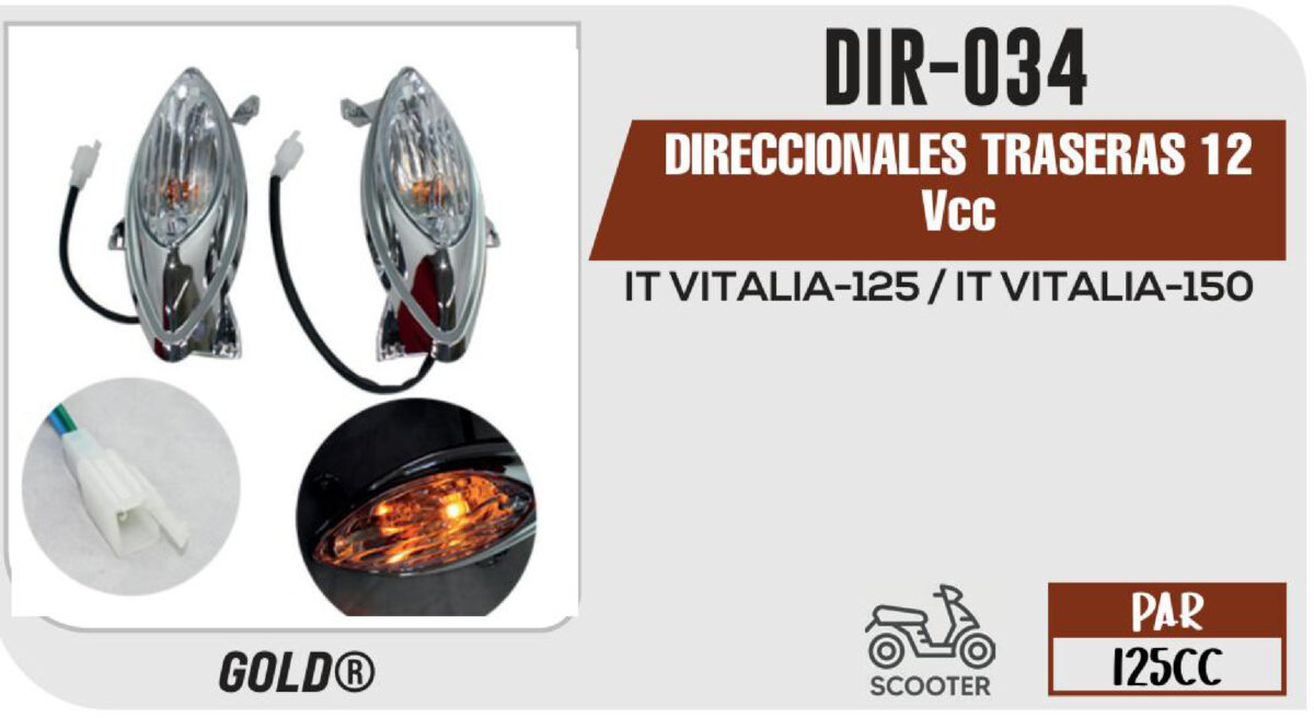 DIRECCIONALES TRASERAS 12Vcc