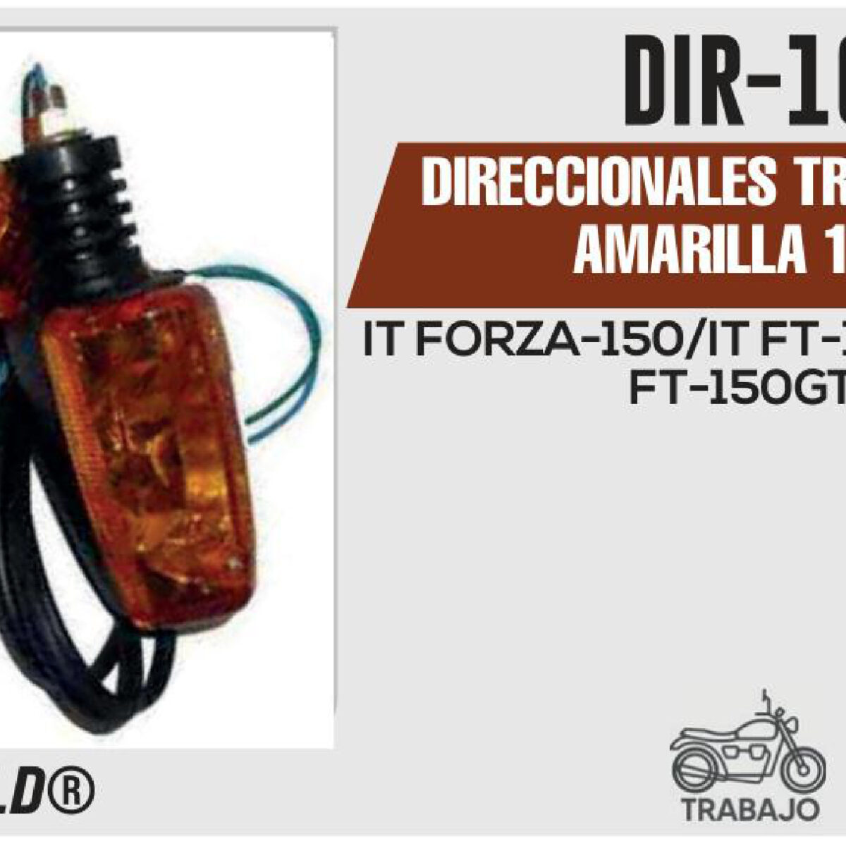 DIRECCIONALES TRASERO MICA AMARILLA 12Vcc