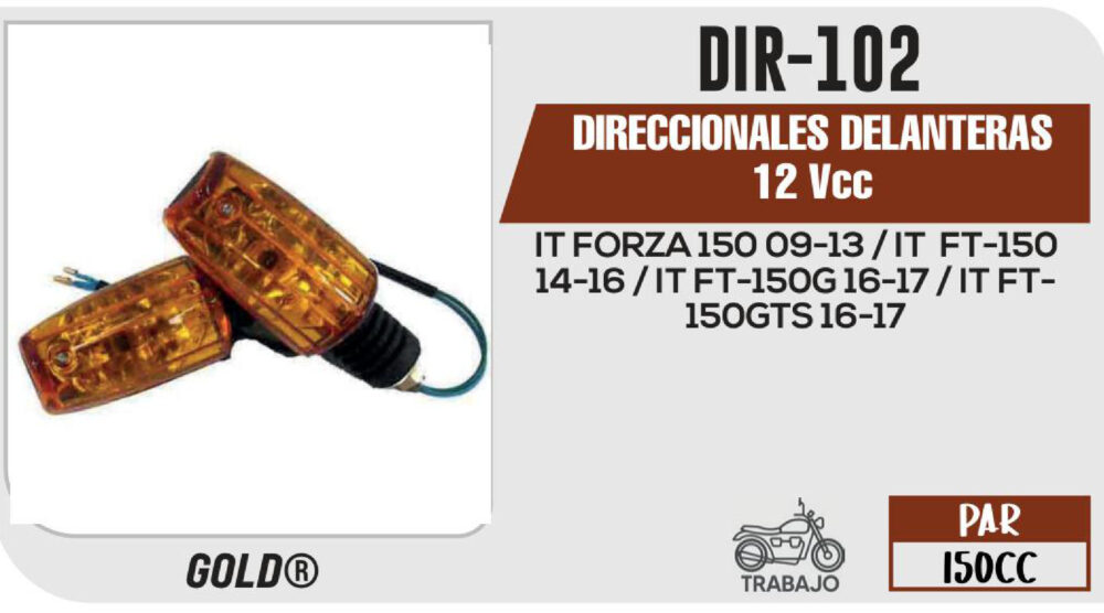 DIRECCIONALES DELANTERAS 12Vcc