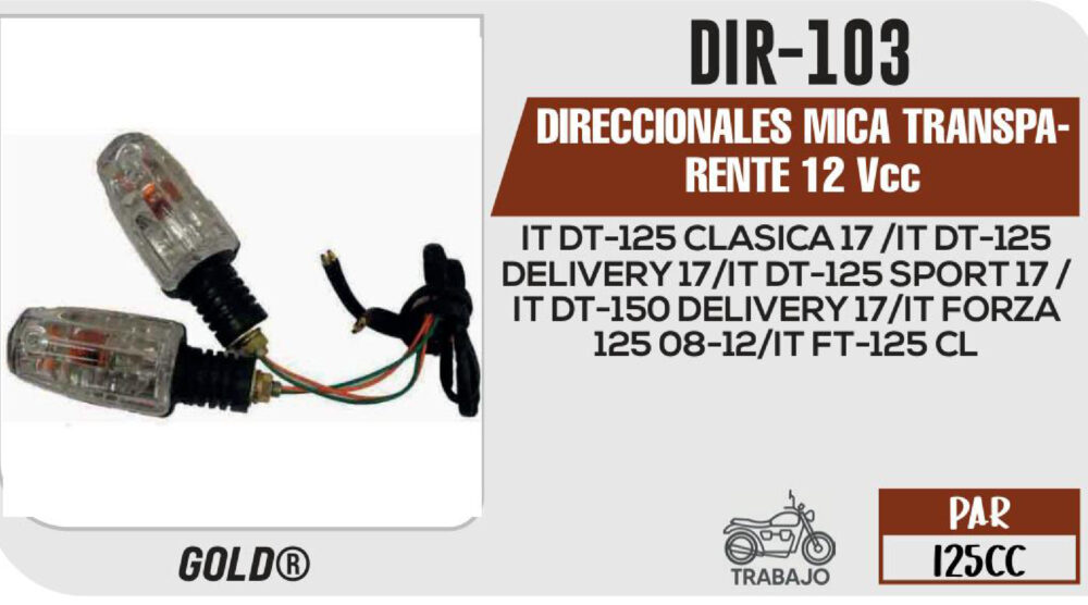 DIRECCIONALES MICA TRANSPARENTE 12Vcc