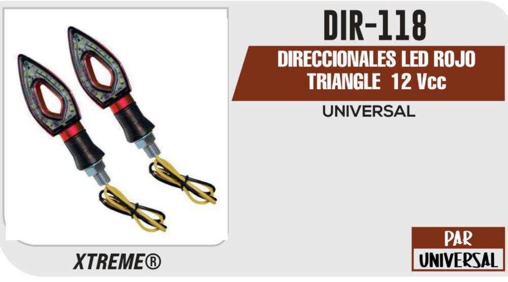 DIRECCIONALES LED ROJO TRIANGLE 12Vcc