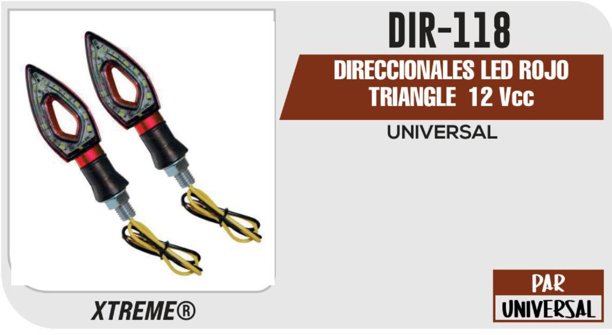 DIRECCIONALES LED ROJO TRIANGLE 12Vcc
