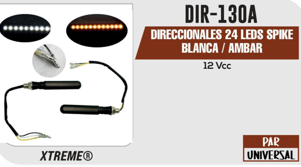 DIRECCIONALES 24 LEDS SPIKE BLANCA / AMBAR 12Vcc