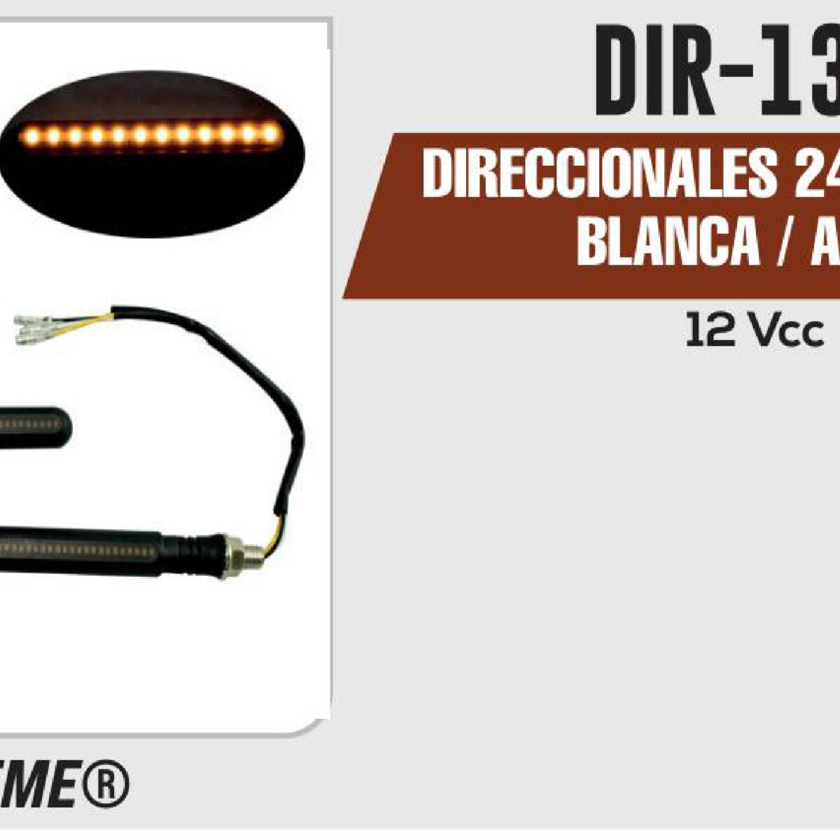 DIRECCIONALES 24 LEDS SPIKE BLANCA / AMBAR 12Vcc