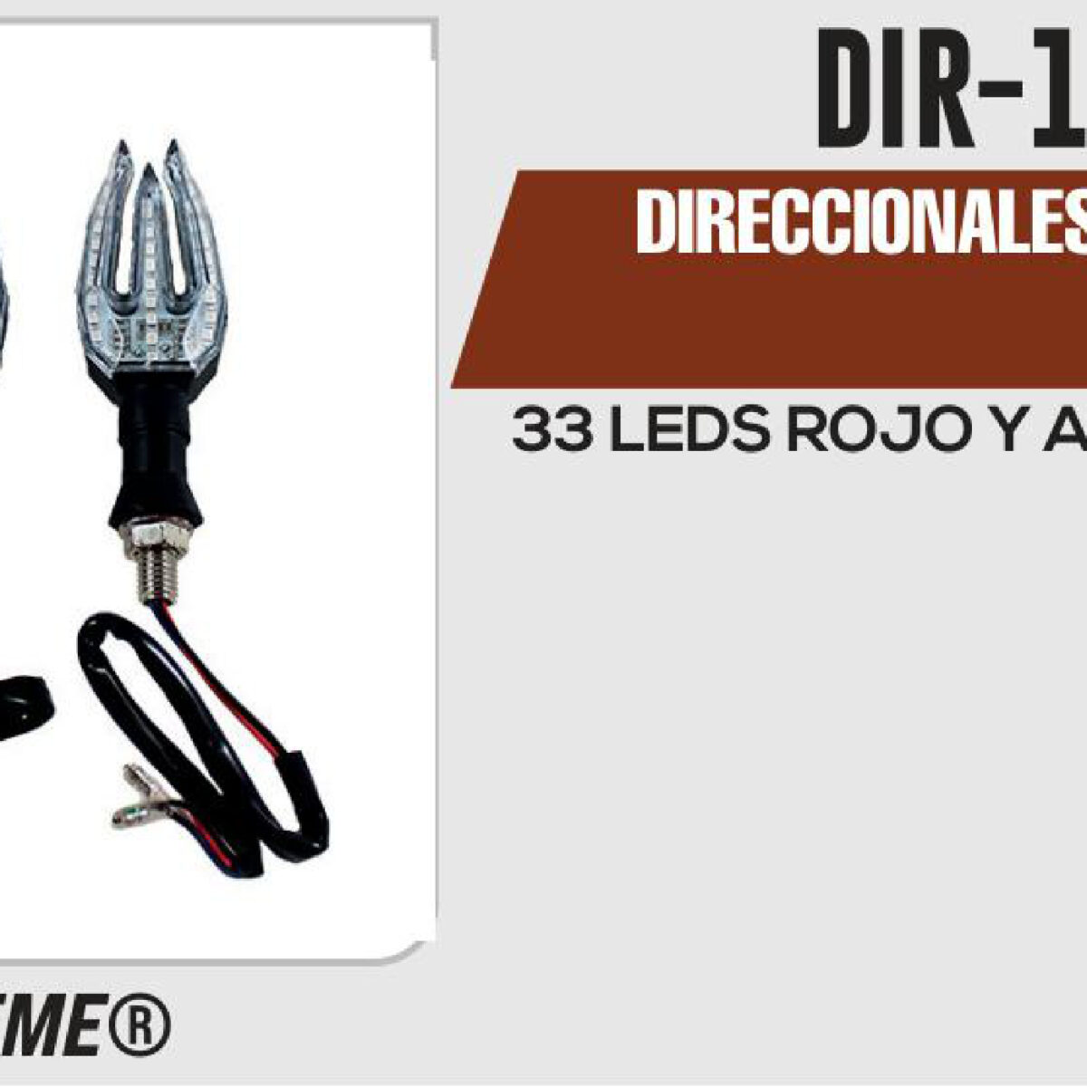 DIRECCIONALES TRIDENTE 33 LEDS ROJO Y AMBAR 12Vcc