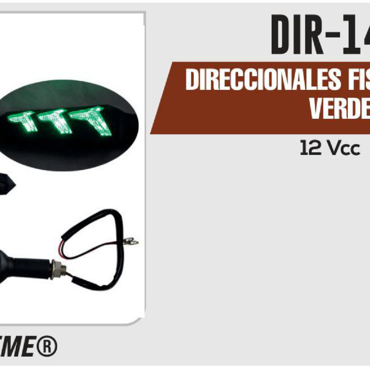 DIRECCIONALES FISH BONE LUZ VERDE 12Vcc