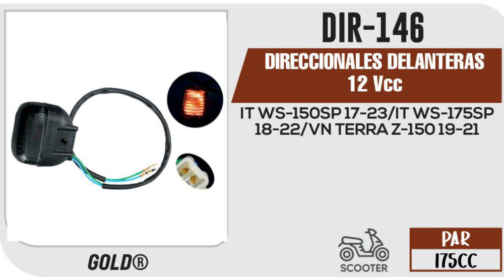 DIRECCIONALES DELANTERAS 12Vcc