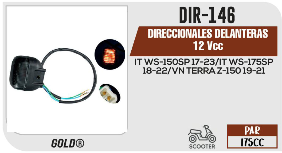 DIRECCIONALES DELANTERAS 12Vcc