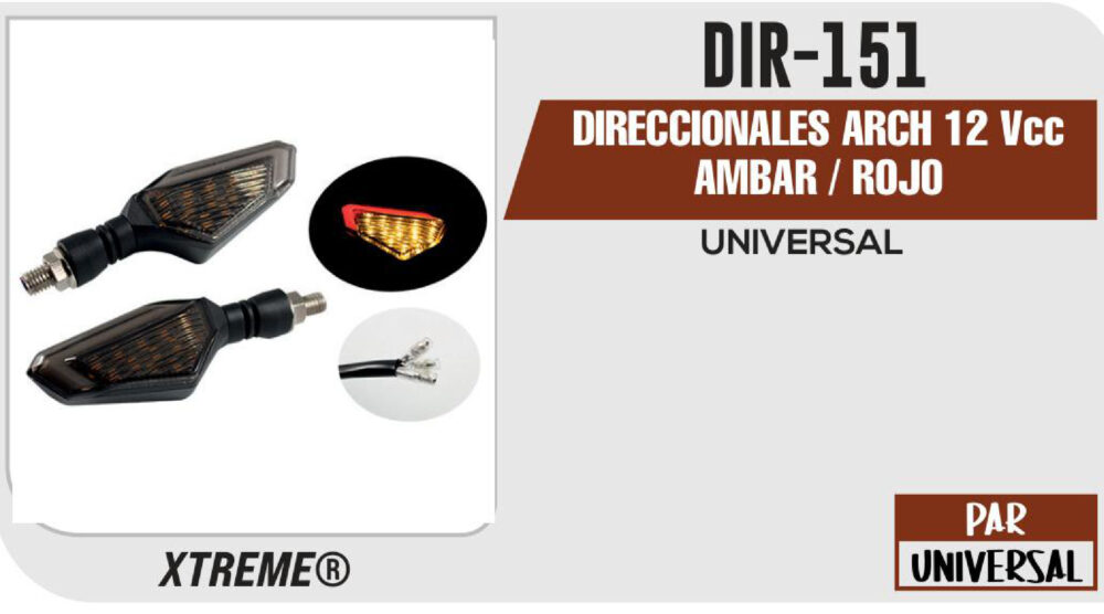 DIRECCIONALES ARCH 12Vcc AMBAR / ROJO