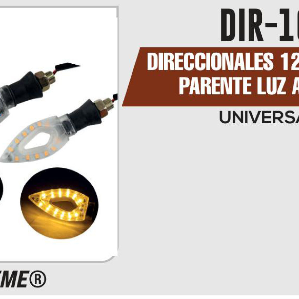 DIRECCIONALES TRANSPARENTE LUZ AMARILLA 12Vcc