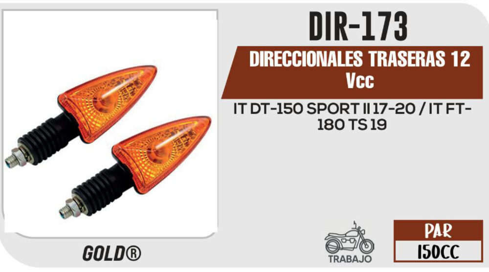 DIRECCIONALES TRASERAS 12Vcc