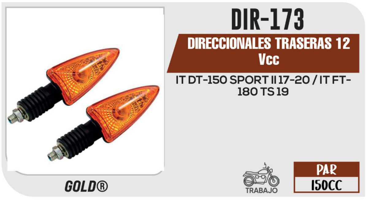 DIRECCIONALES TRASERAS 12Vcc
