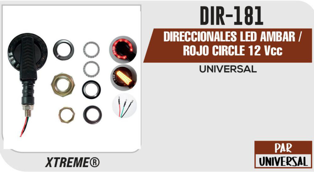DIRECCIONALES LED AMBAR / ROJO CIRCLE 12Vcc