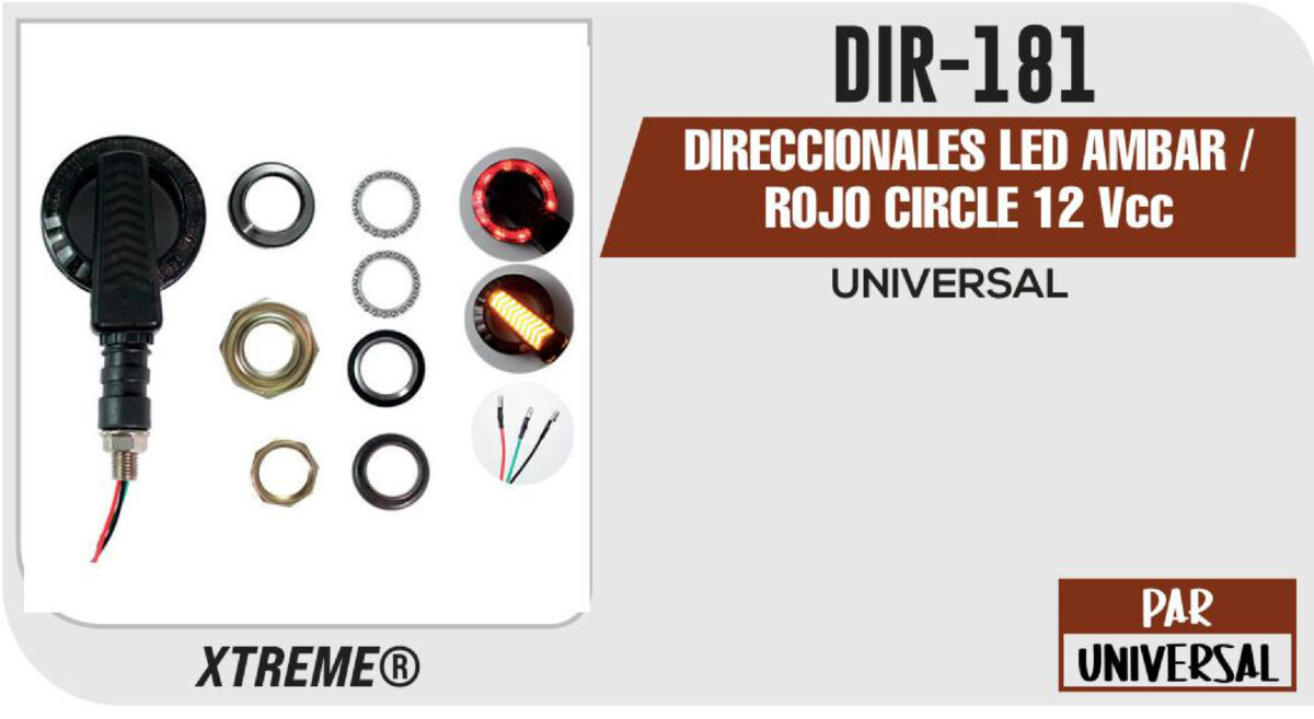 DIRECCIONALES LED AMBAR / ROJO CIRCLE 12Vcc
