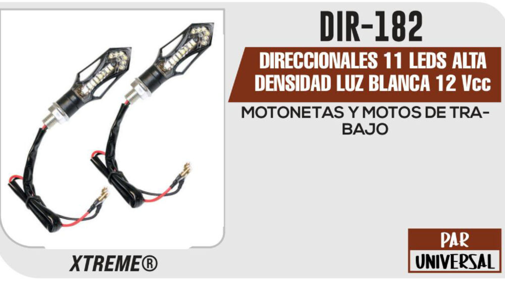DIRECCIONALES 11 LEDS ALTA DENSIDAD LUZ BLANCA 12Vcc