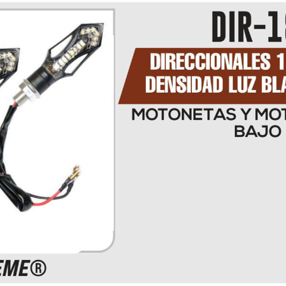 DIRECCIONALES 11 LEDS ALTA DENSIDAD LUZ BLANCA 12Vcc