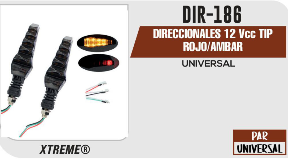 DIRECCIONALES TIP ROJO/AMBAR 12Vcc