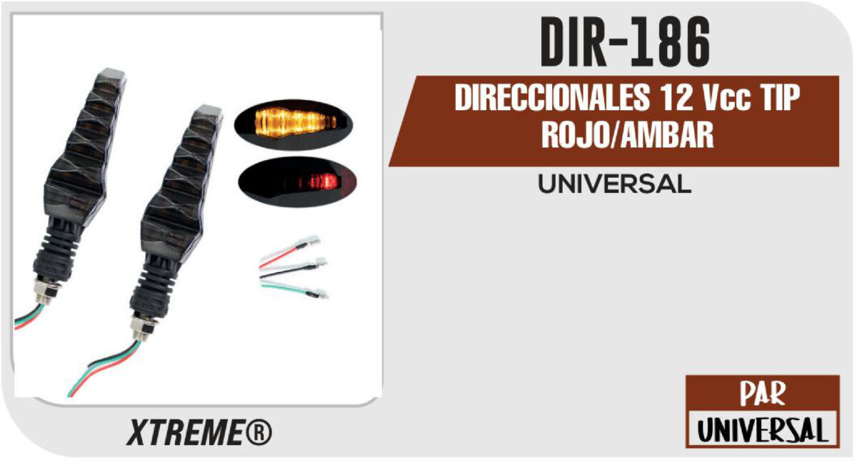 DIRECCIONALES TIP ROJO/AMBAR 12Vcc