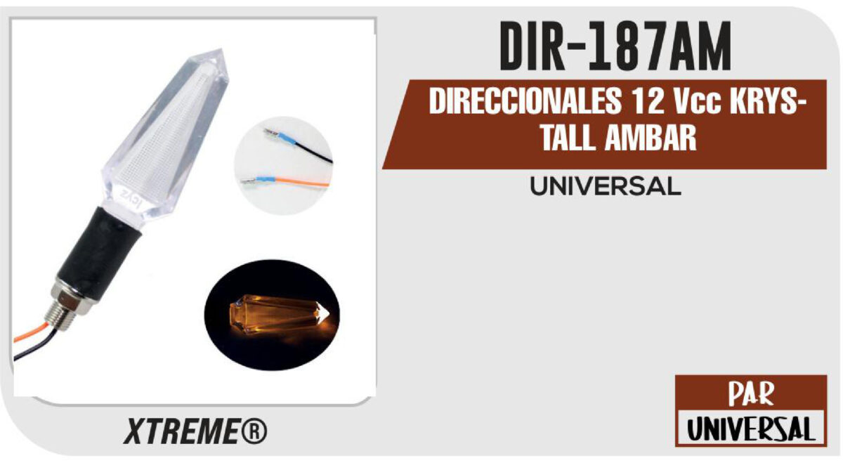 DIRECCIONALES KRYSTALL AMBAR 12Vcc