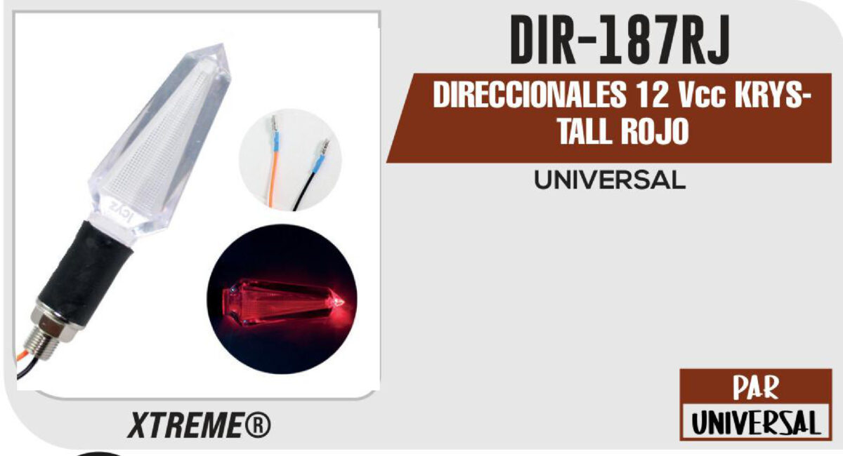 DIRECCIONALES KRYSTALL ROJO 12Vcc