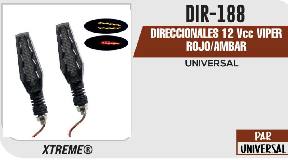 DIRECCIONALES VIPER ROJO/AMBAR 12Vcc