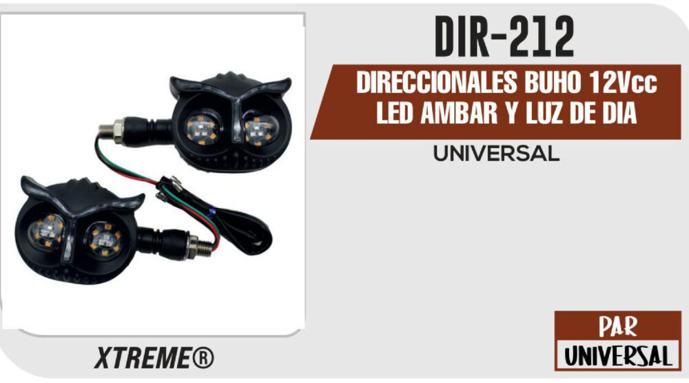 DIRECCIONALES BUHO 12Vcc LED AMBAR Y LUZ DE DIA BLANCO