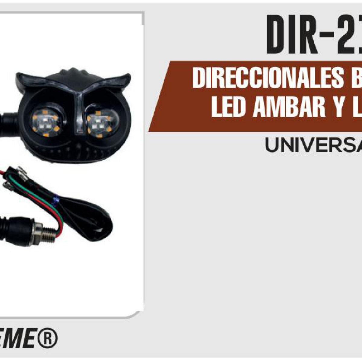 DIRECCIONALES BUHO 12Vcc LED AMBAR Y LUZ DE DIA BLANCO